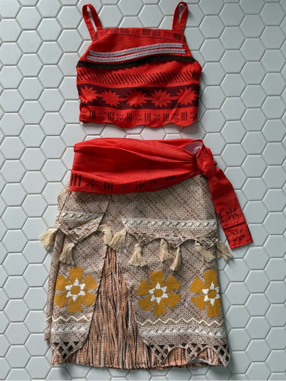 Disney Orange & Beige Patterned Two-Piece Set